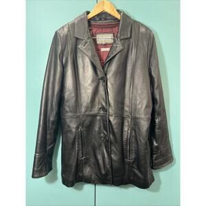 Wilsons Men’s Size XL Black Leather Jacket RN69426 Zip In Lining Coat Vintage